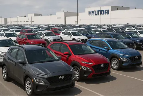 Many vehicles in a lot